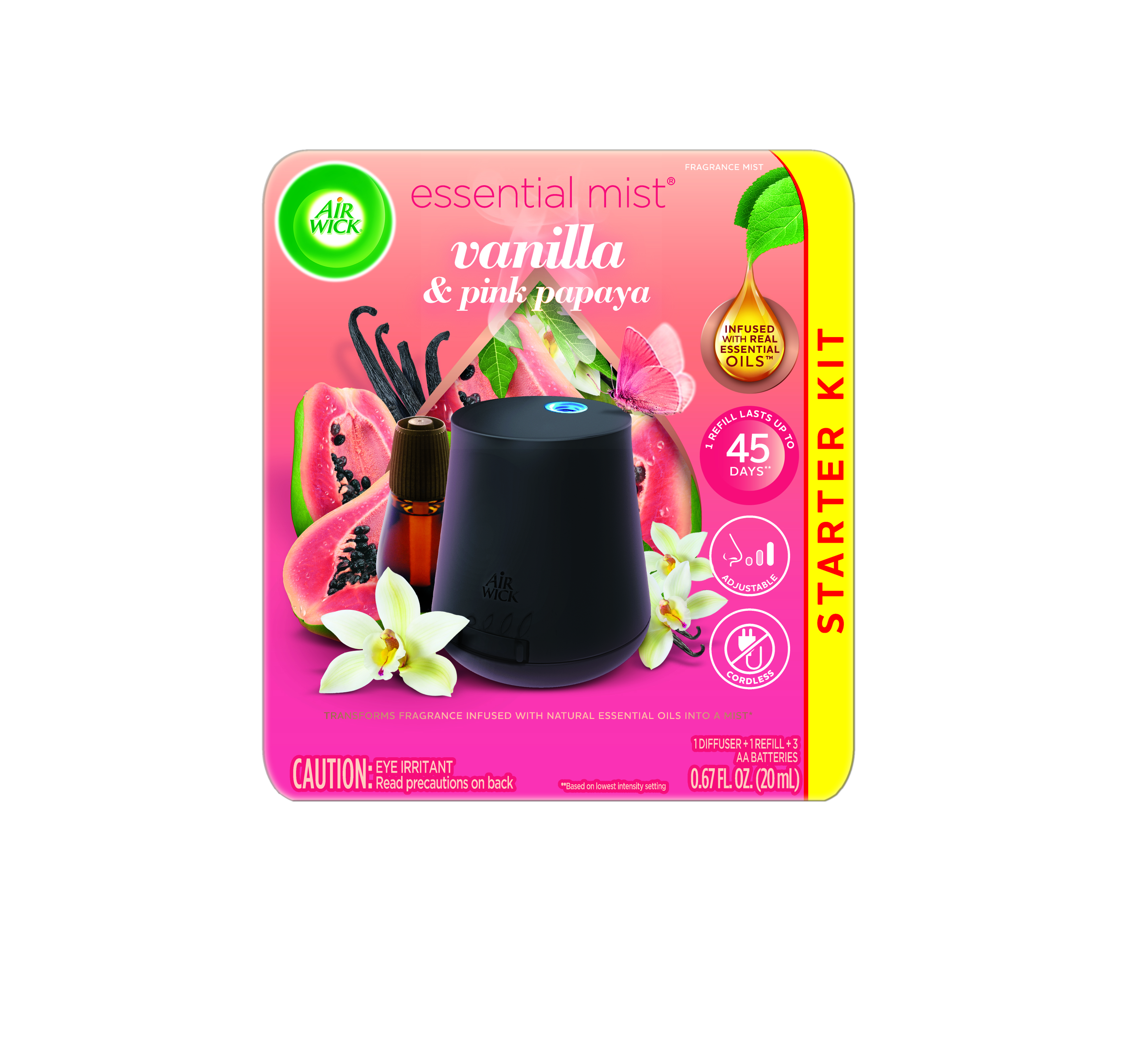AIR WICK Essential Mist  Vanilla  Pink Papaya  Kit